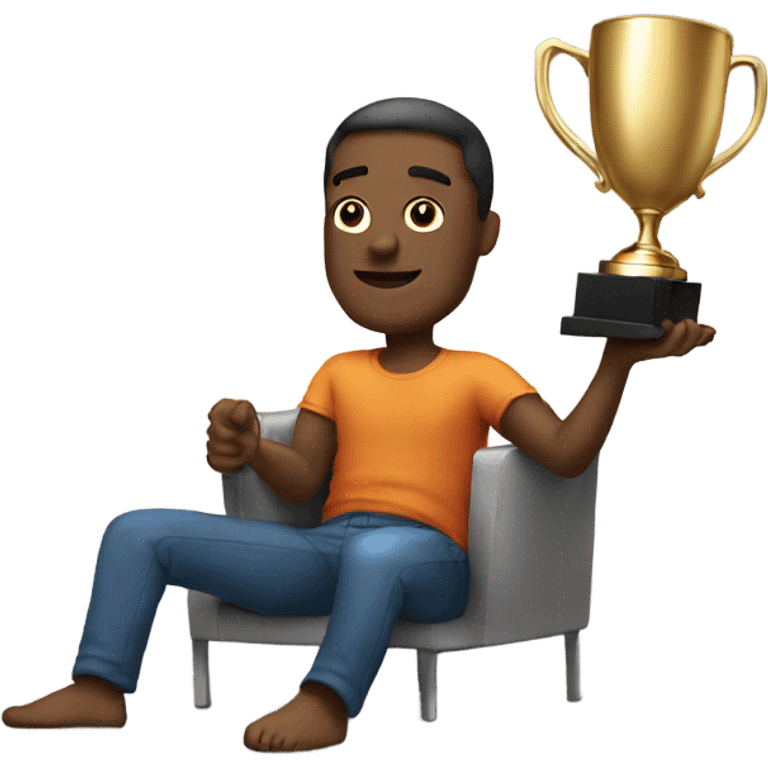 Relaxing with a trophy  emoji