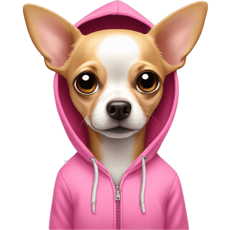 Chihuahua in a pink hoodie emoji