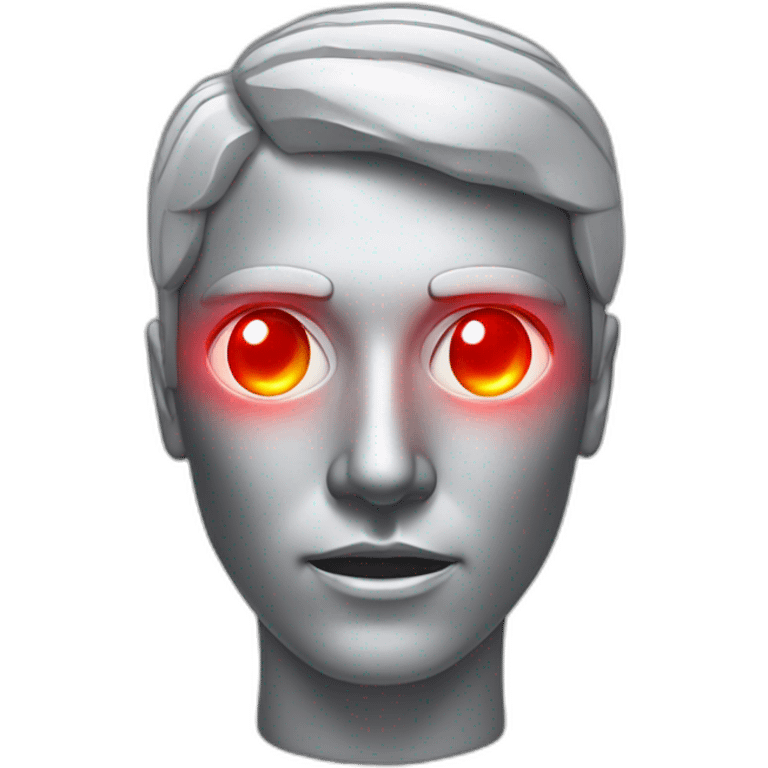 A silver human head with red laser beam out of eyes  emoji