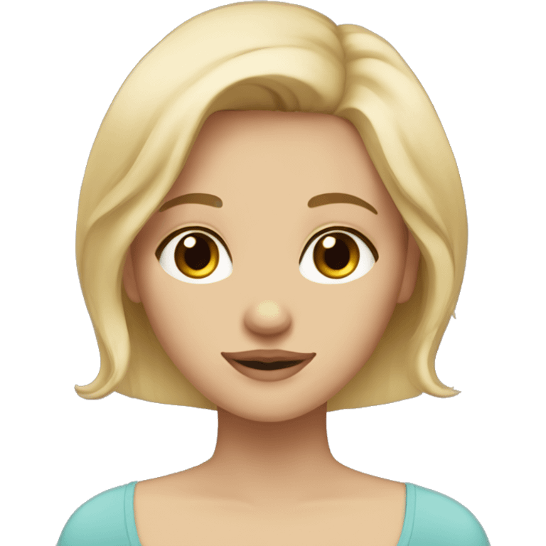 Blonde haired girl with brown eyes and fair skin emoji