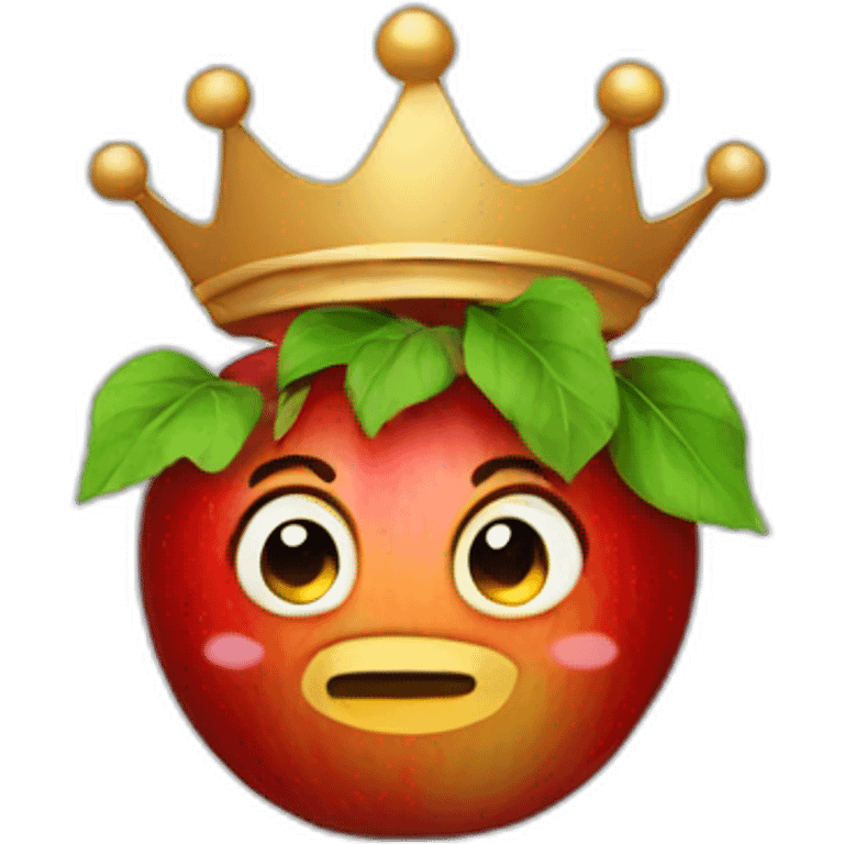 apple with crown emoji