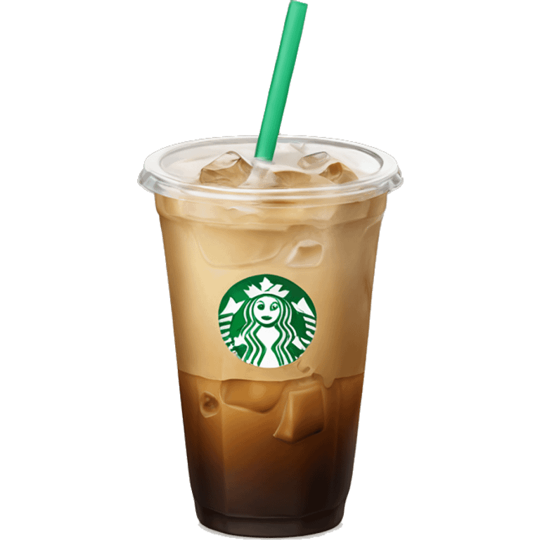 Starbuck ice coffee with ice cubes emoji