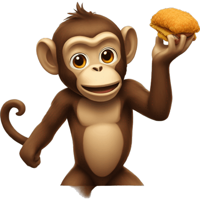 MONKEY WITH FRIED CHICKEN emoji