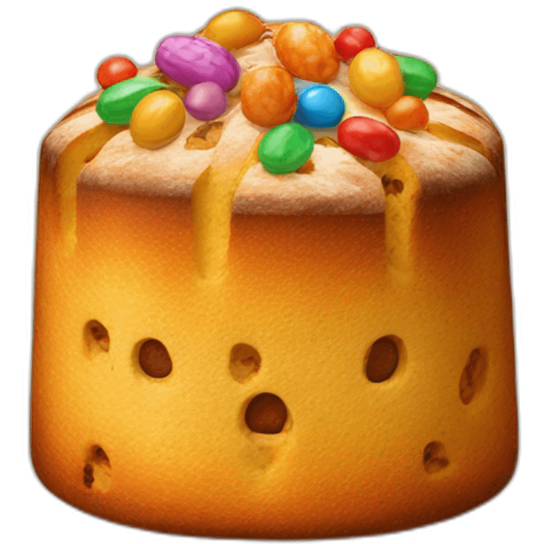 Panettone with candies emoji