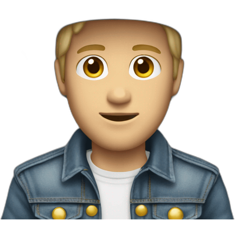 cool cowboy in denim jacket average body white skinned emoji