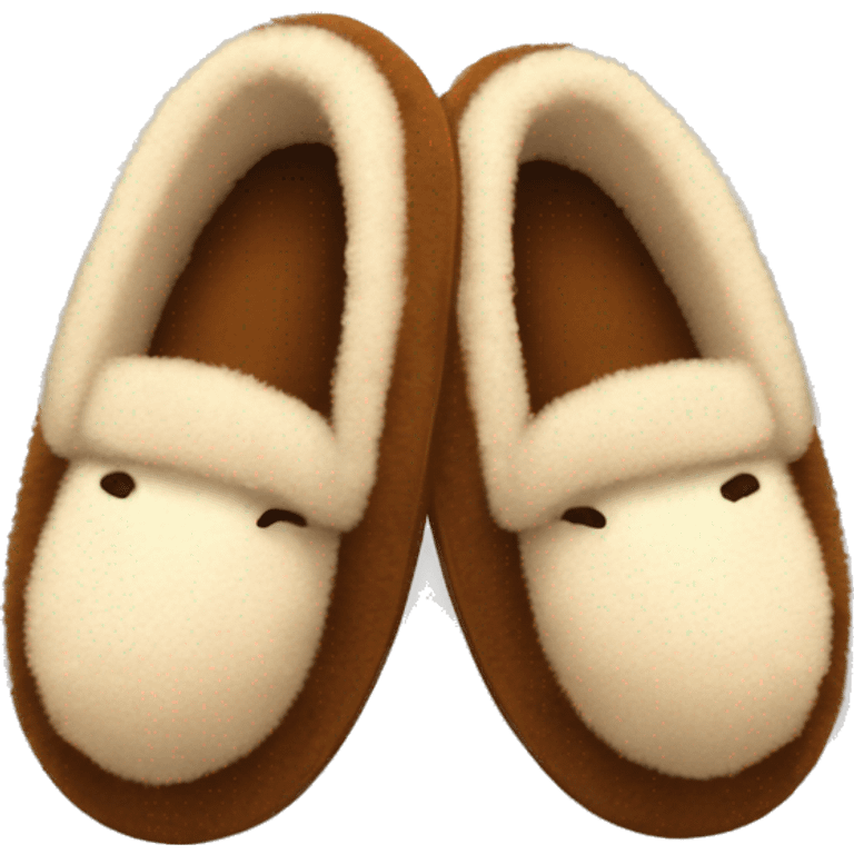 Slippers that are brown and fuzzy emoji