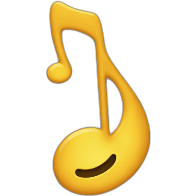 Music notes with an attitude emoji