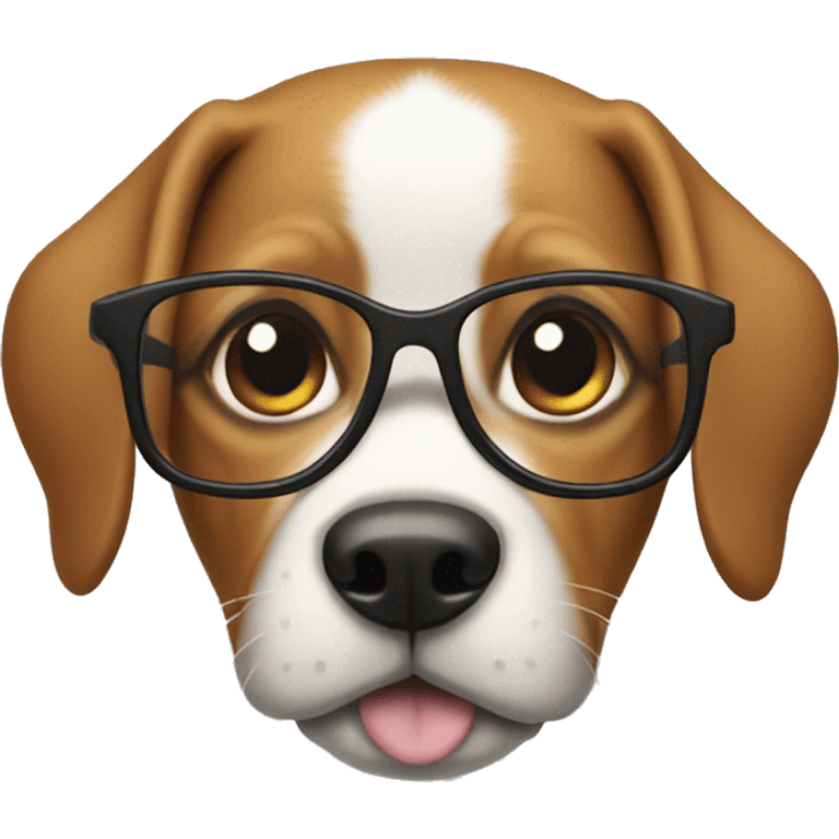 Dog with glasses  emoji