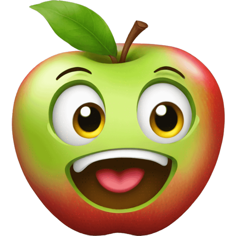 an surprised apple emoji