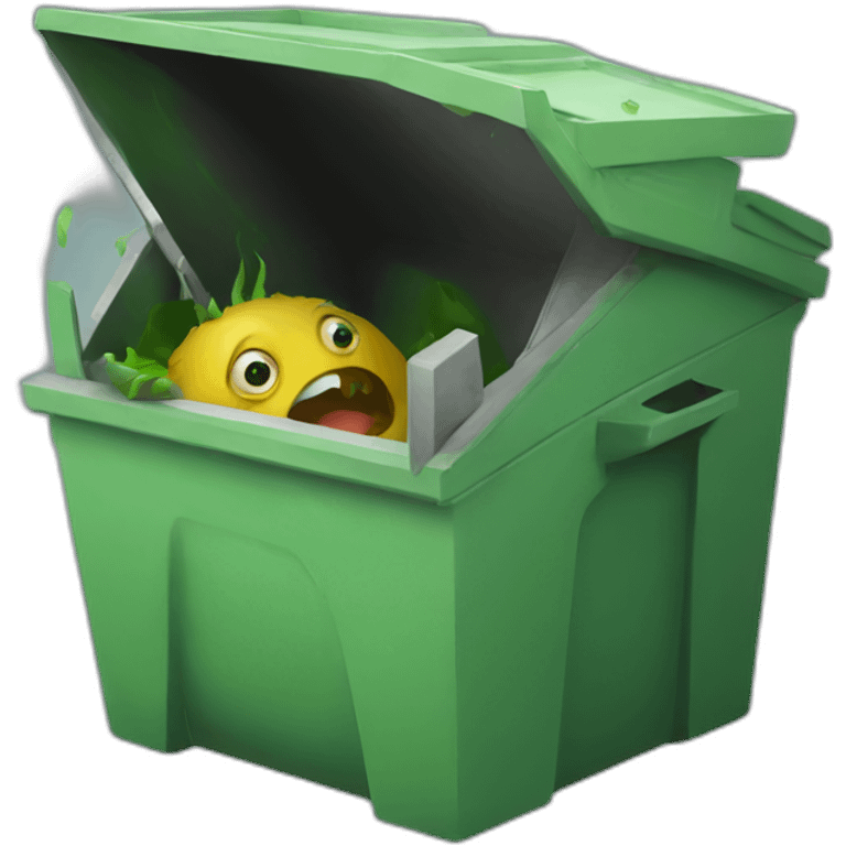 A monster in a dumpster emoji