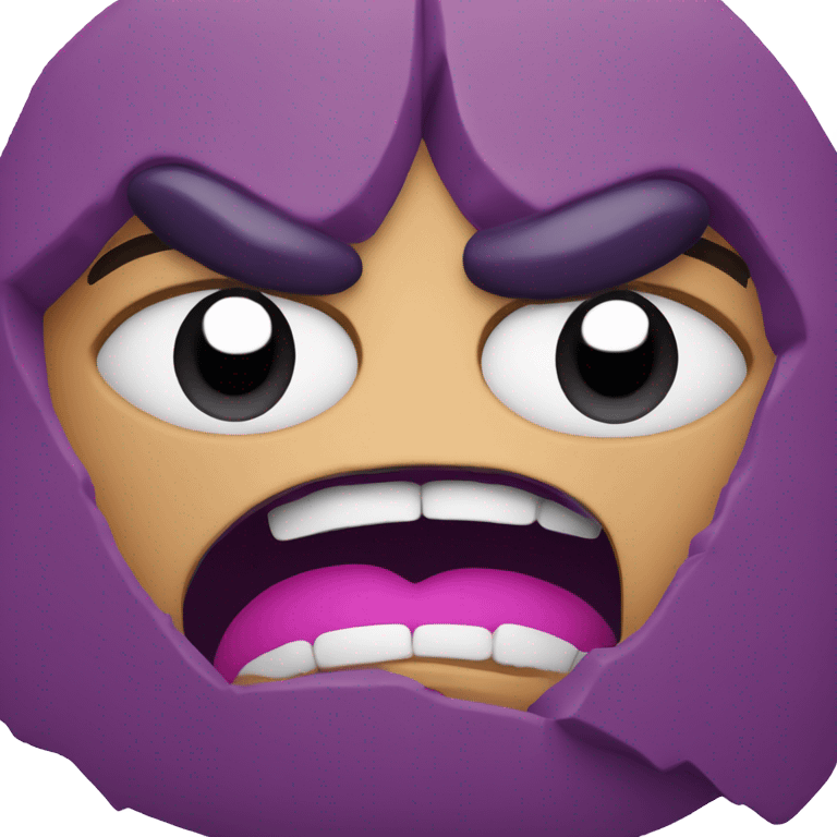 angry face with purple broken hearts around it  emoji