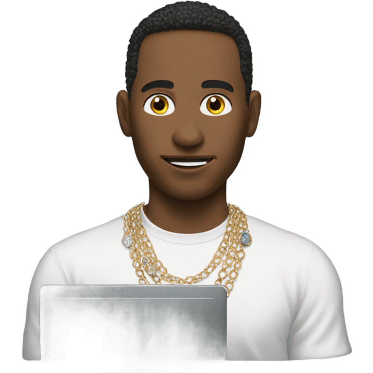 same male portrait with jewelry but on computer emoji