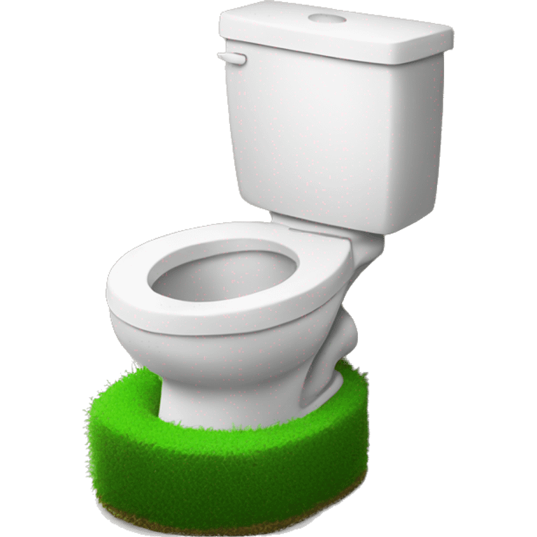 Toilet with turf emoji