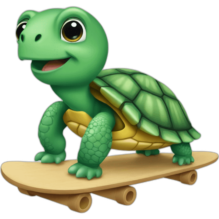 Turtle on a scateboard emoji