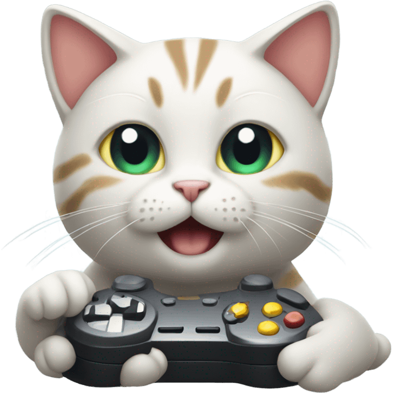 Cat playing video games emoji