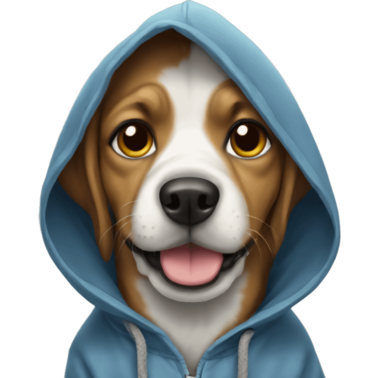 Dog wearing hoodie emoji