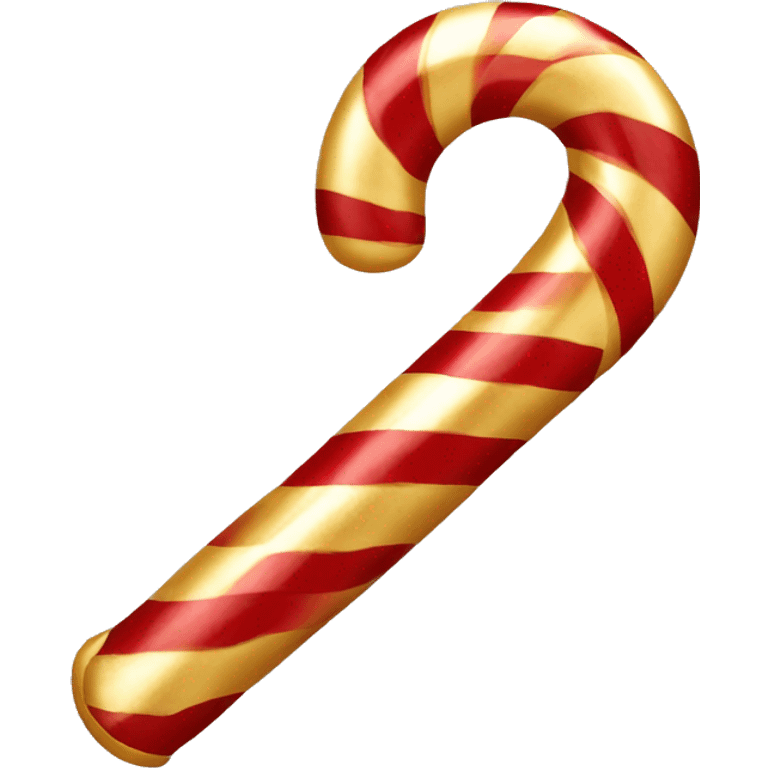 Red and gold candy cane emoji