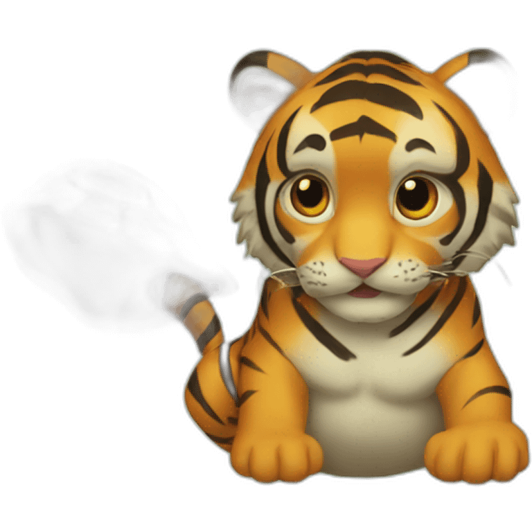 Tiger on a turtle emoji