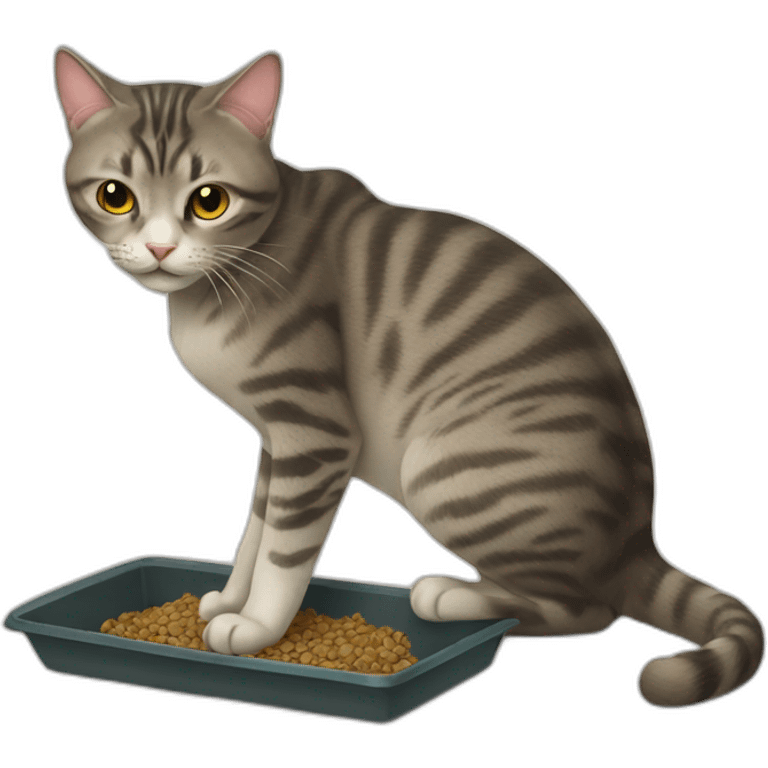 cat eating its litter emoji