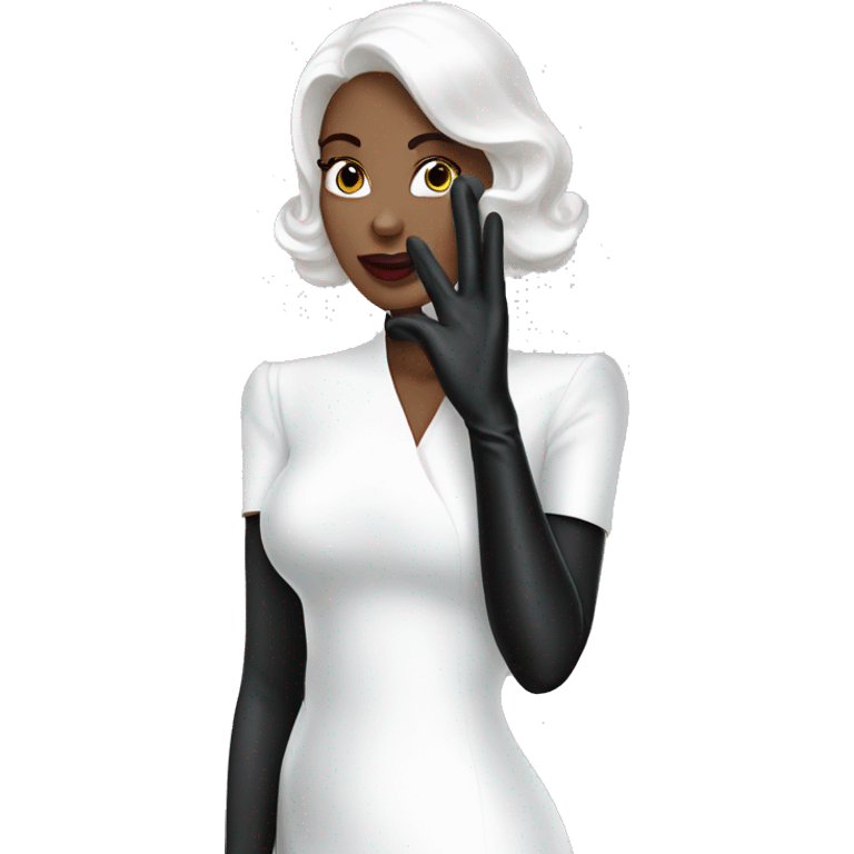 Black Latex gloves white elegant woman emoji