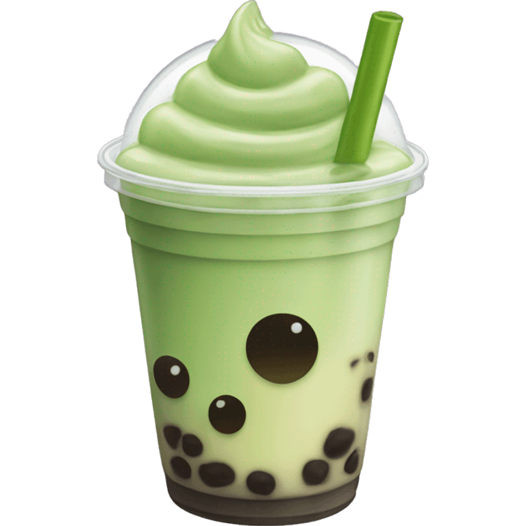 Bubble tea that’s matcha and had boba  emoji