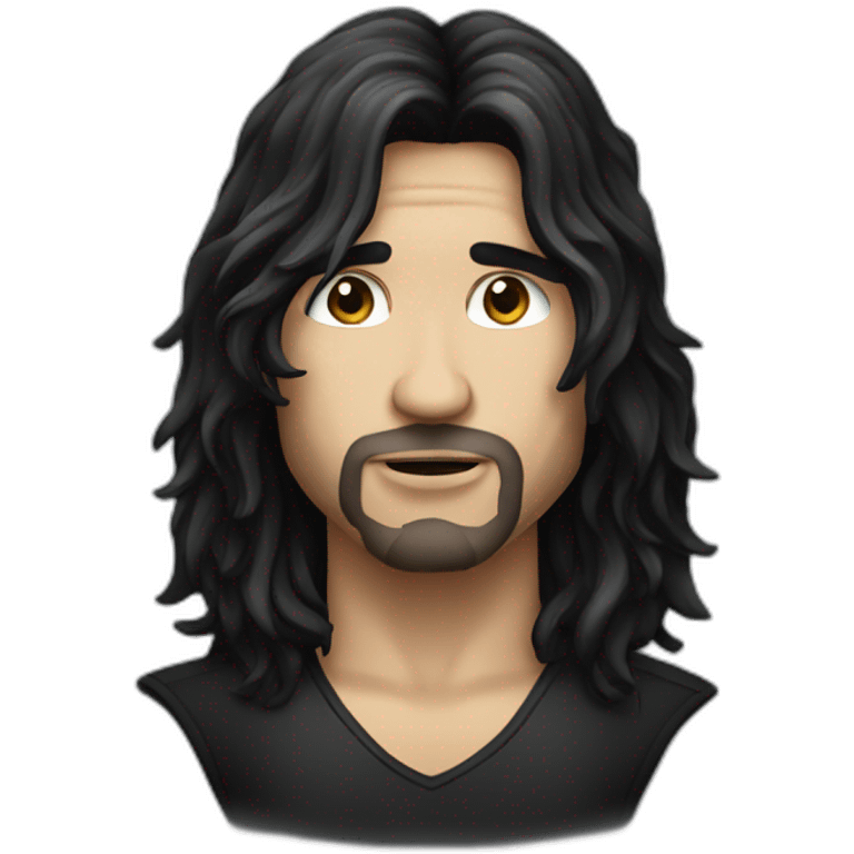 long dark haired rocker guy emoji