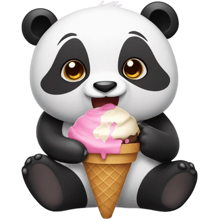 Panda eating ice cream emoji