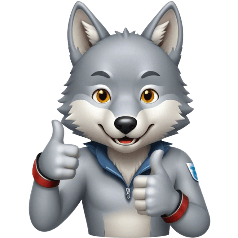 Wolf giving thumbs up emoji