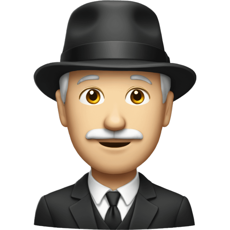 50-year old white man with bowler hat emoji