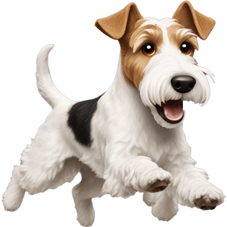 wire hair fox terrier jumping emoji