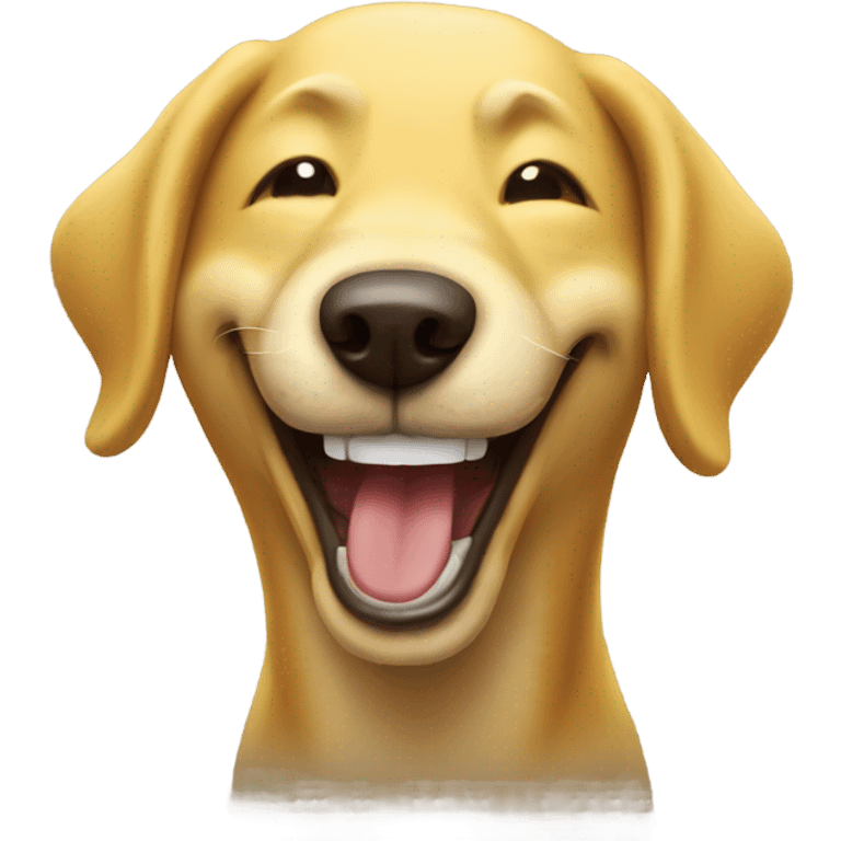 Yellow dog laughing  emoji