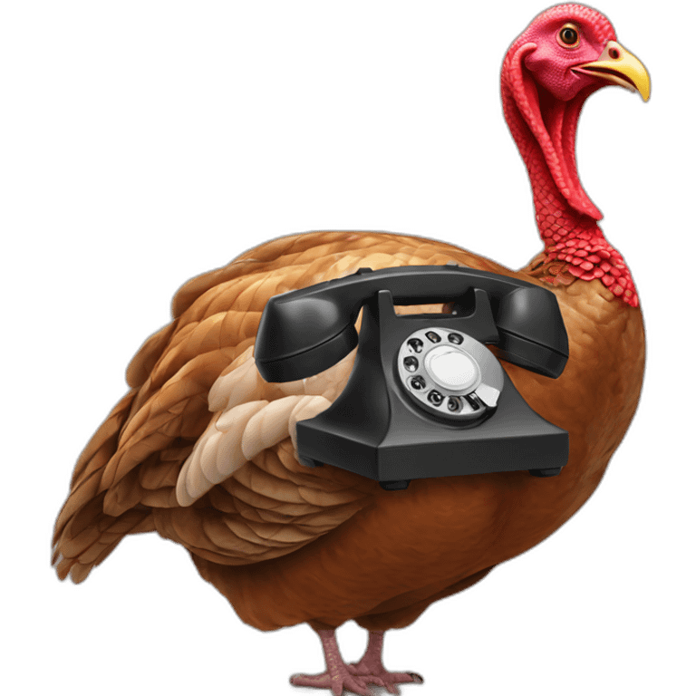 Turkey using a rotary phone  emoji