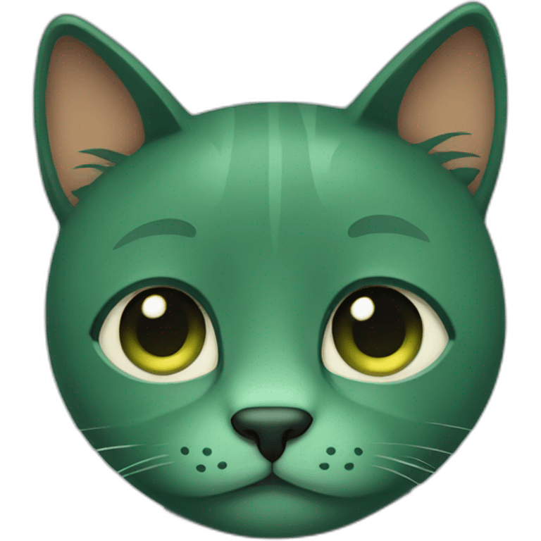 sad dark green cat emoji