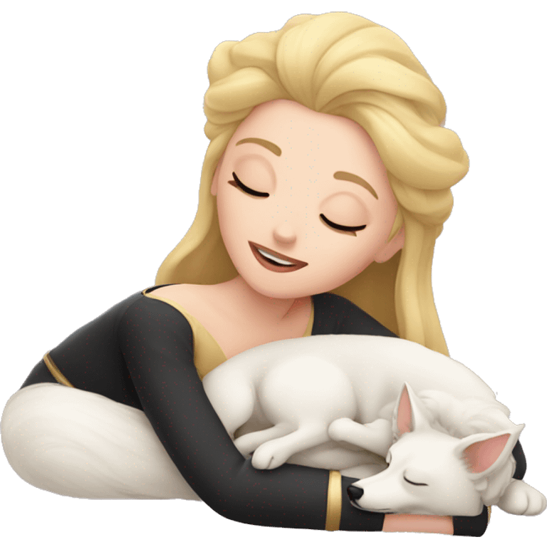 Sleeping beauty with spitz  emoji