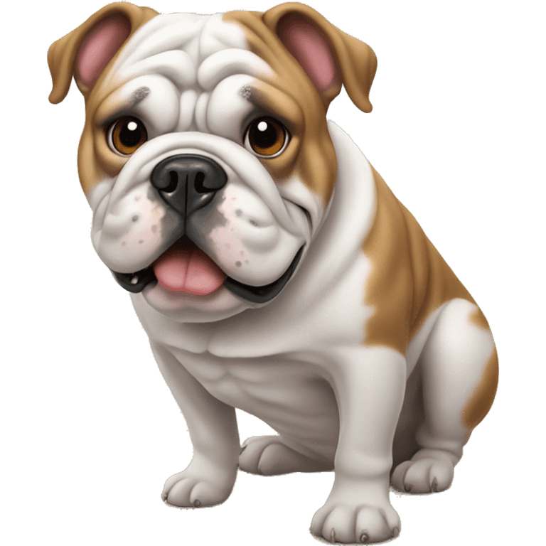 English bulldog at beach emoji