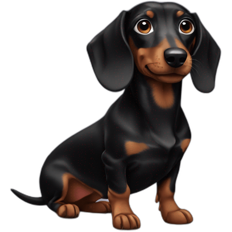 black dachshund  emoji