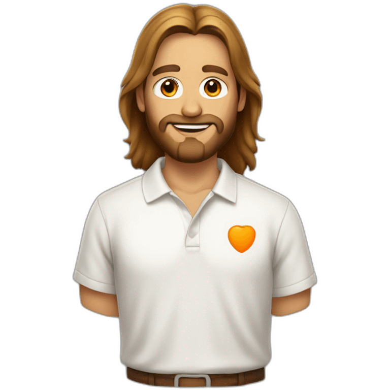 Jesus wearing a polo shirt with orange and white fathers emoji