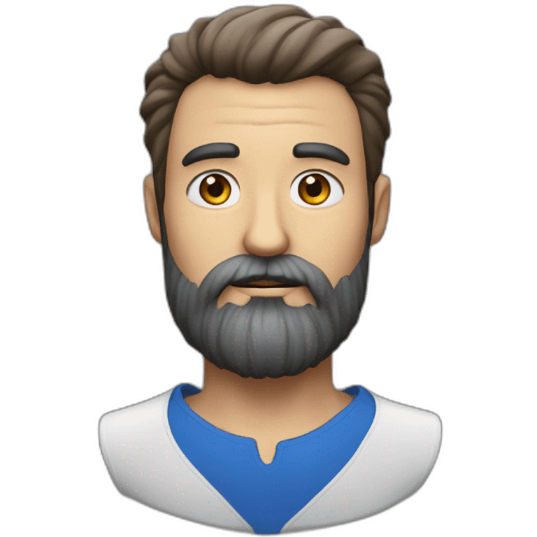 homme chauve barbe longue poivre et sel yeux bleus emoji