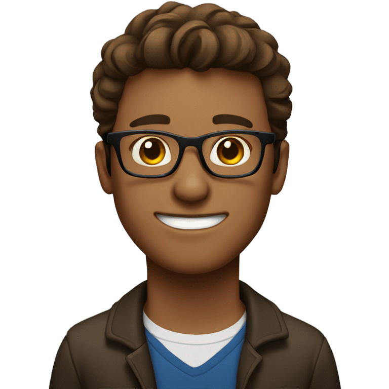 brown haired man with glasses emoji