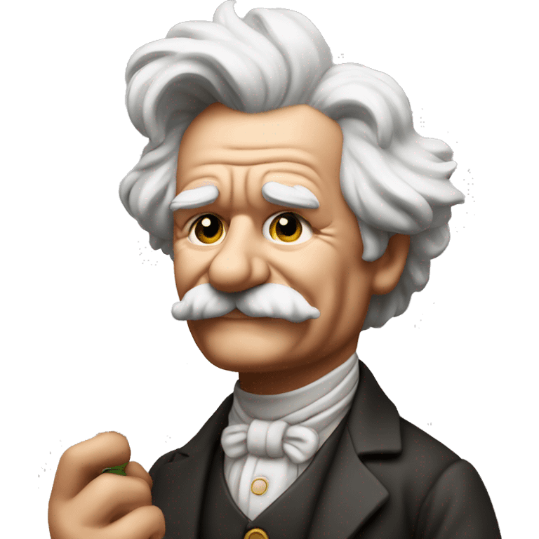 Mark Twain holds a daisy in his hand emoji