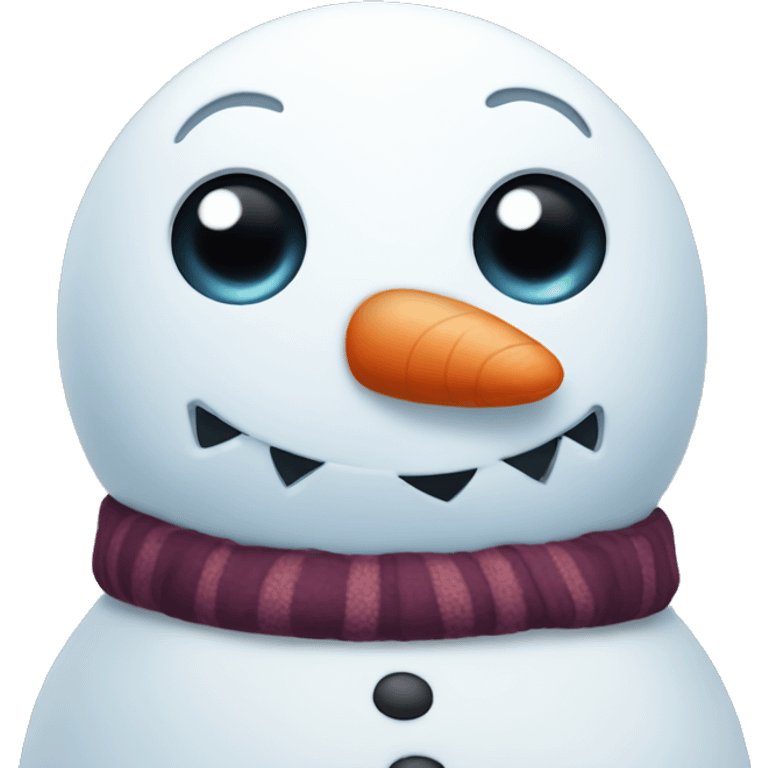 Snowman with eyes that are heart emoji