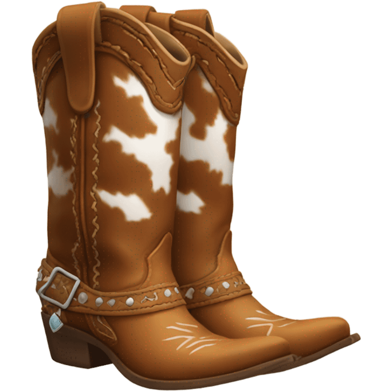 Cowhide cowboy boots emoji