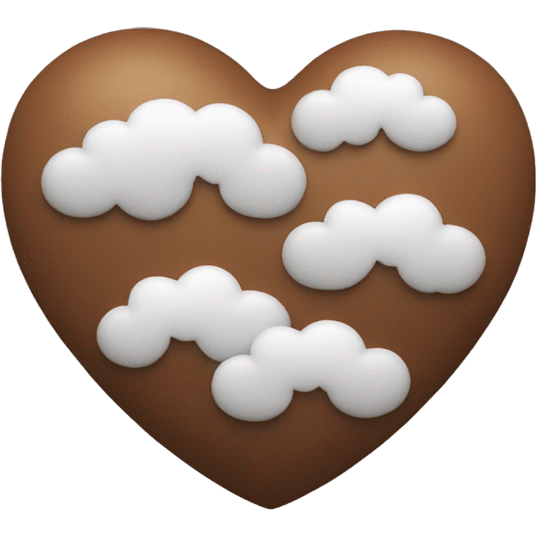 brown heart with three small clouds emoji