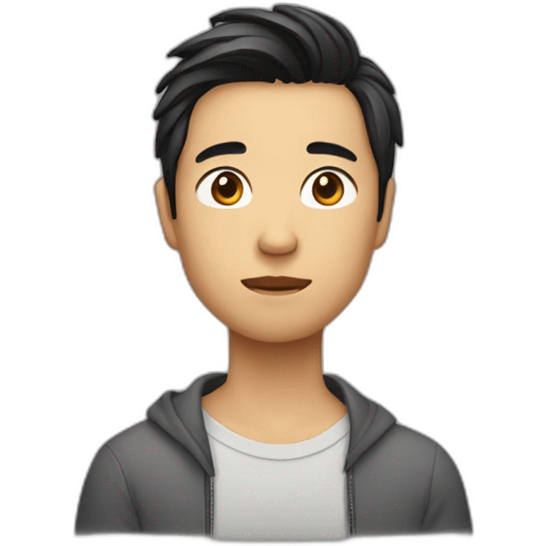 A young asia man with parted hair emoji