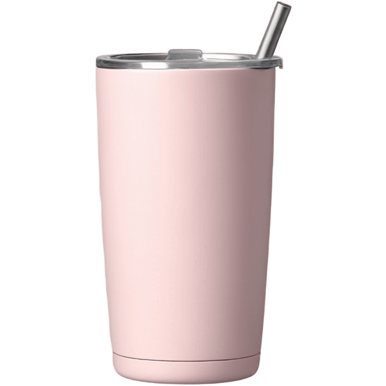 Aesthetic light pink Stanley tumbler  emoji