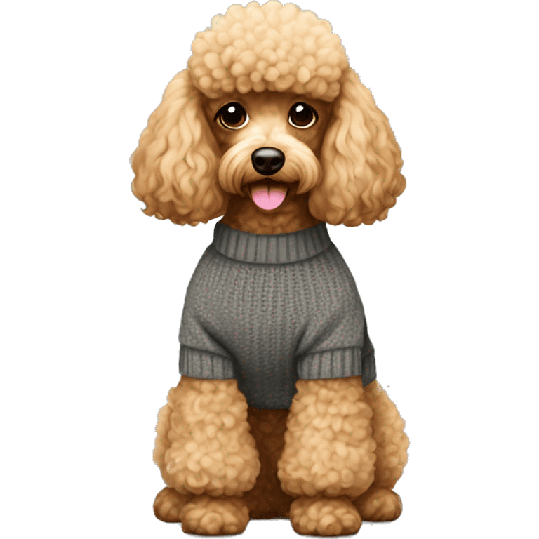 Miniature poodle Brown wearing a Pullover  emoji