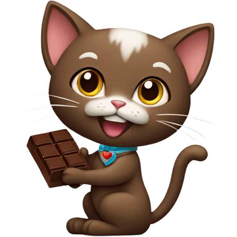 cat holding chocolate emoji