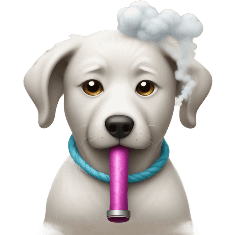 Dog smoking hookah emoji