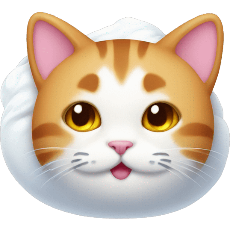 Cat as a marshmallow emoji