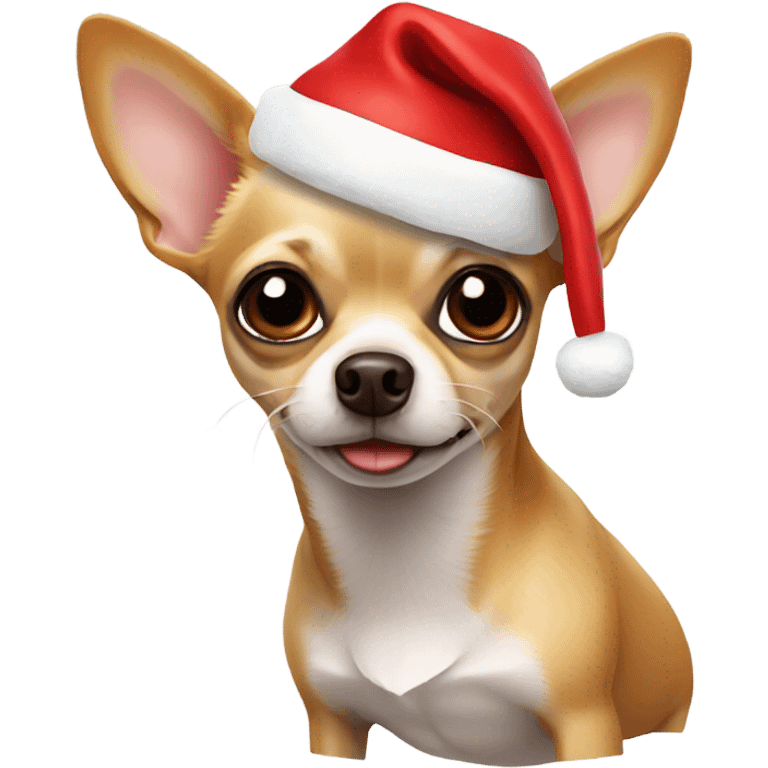 Chihuahua in Santa hat emoji